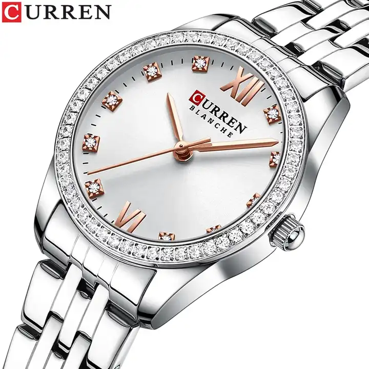 C9086L Curren Silver Dial Silver Stainless Steel Chain Analog Quartz Women's Watch.
